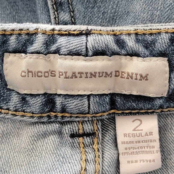 Chico's Platinum Denim Mid Rise Bootcut Denim Jeans Size 2 (12) - Picture 9 of 11